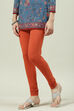 Camel Cotton Blend Solid Churidar image number 0