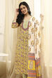Green Cotton Screen Print Unstitched Suit Set image number 8