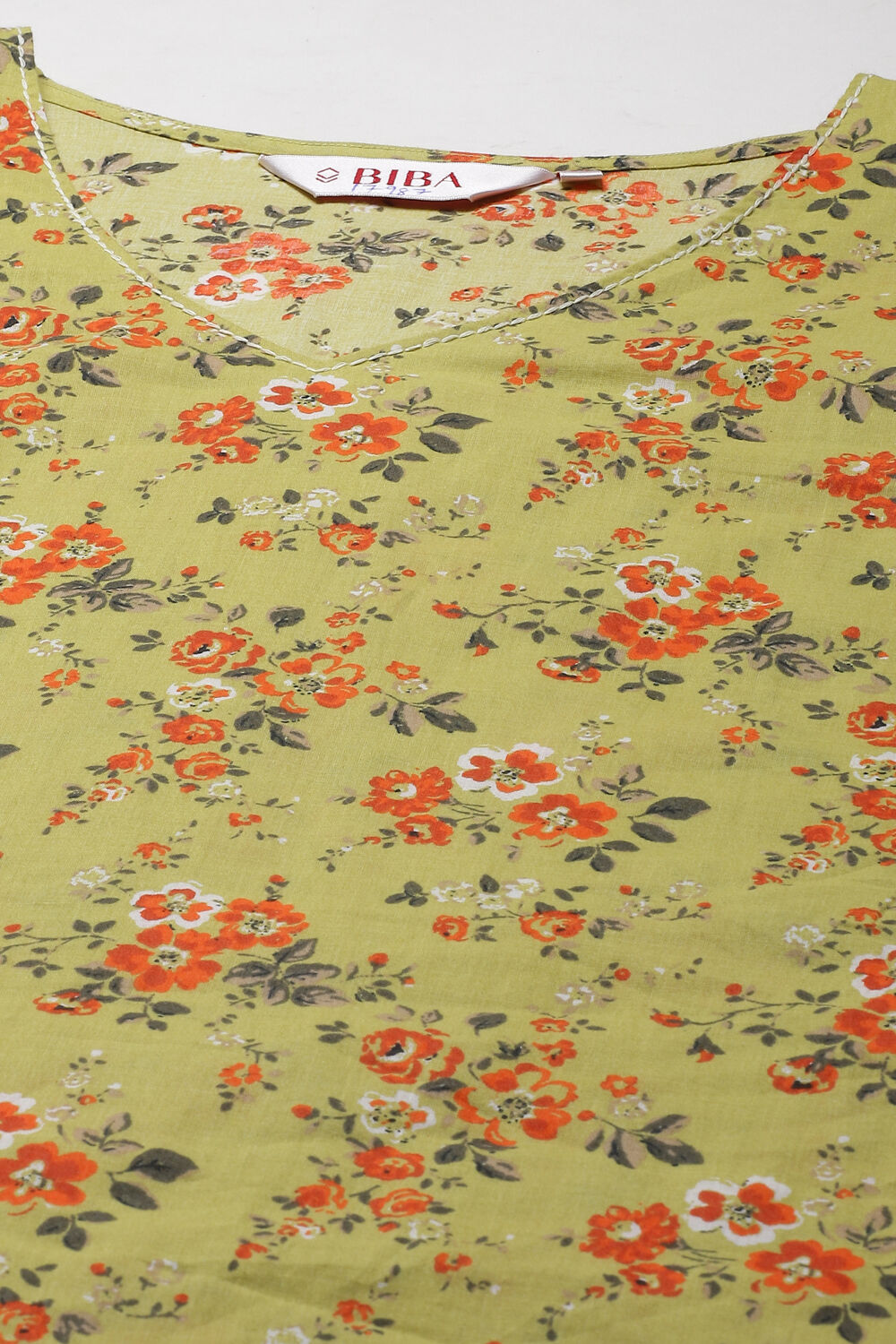 Cream Cotton Kurta image number 1