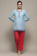 Green Polyester Straight Kurti image number 0