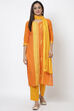 Rust Embroidered Easy Stitch Suit Set image number 0