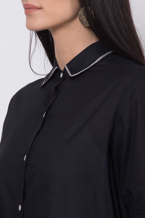 White Cotton A-Line Shirt Kurta image number 1