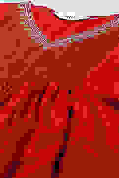 Red Rayon Gathered Suit Set image number 1