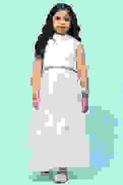 White Poly Organza Khadi Print Flared Lehenga Set image number 7