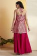 Violet Blue Viscose Rayon Halter Neck Sharara Set image number 5