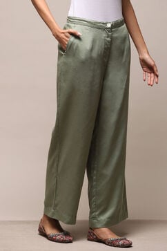 Green Bay Cotton Straight Solid Pants image number 3