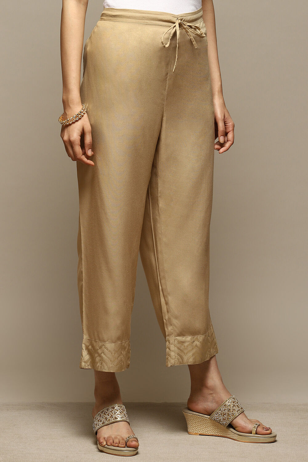 White Rayon Straight Palazzo image number 3