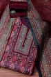 Wine Chanderi Unstitched Suit Set image number 0