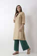 Blue Viscose Rayon Straight Palazzos image number 6