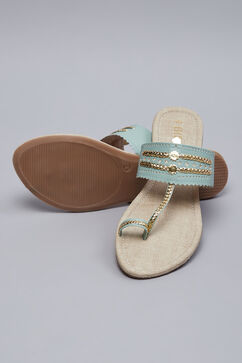 Mint Green Kohlapuri Sandal image number 4