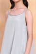 Pastel Blue Polyester A-line Suit Set image number 1