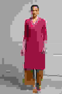 Fuchsia Solid Straight Kurta image number 0