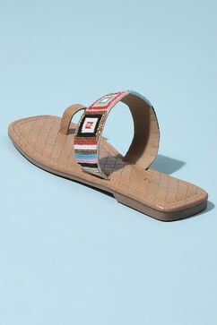 Beige Fabric Ring Toe Sandals image number 4