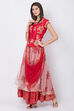 Maroon Cotton Floral Lehenga Set image number 2