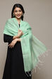 Green Cotton Blend Dupatta image number 1