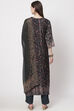 Multicolour Velvet Unstitched Suit Set image number 4