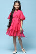 White Chiffon Dobby Tiered Dress image number 5