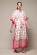 Ivory Cotton Printed Kaftan image number 3