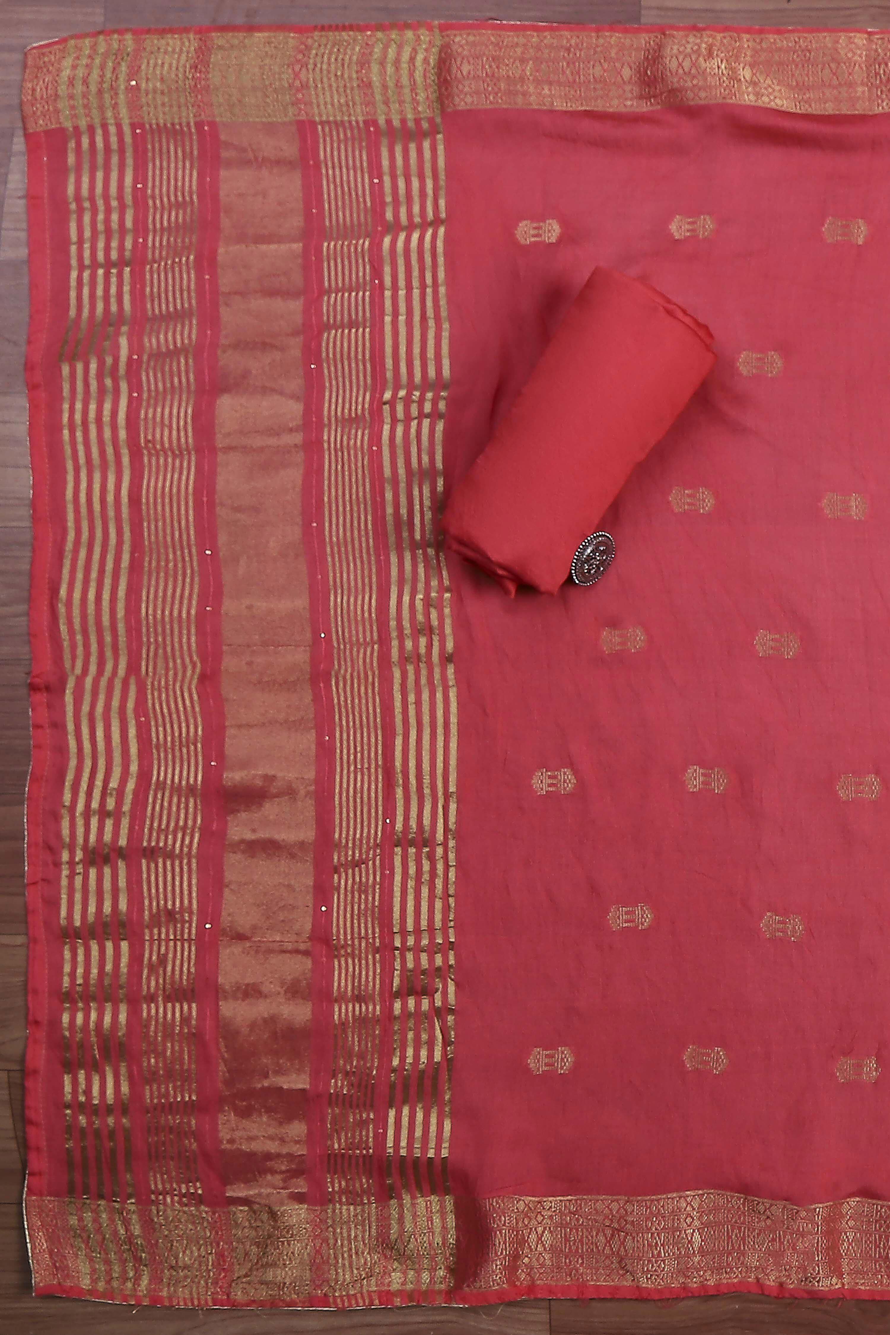 Old-Rose Modal Rajasthani Print Unstitched Suit Set image number 3