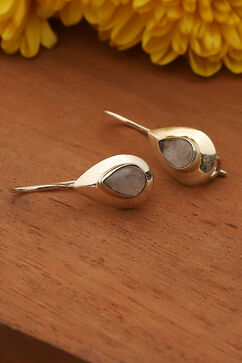 White 925 Sterling Silver Earrings image number 0