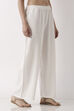 White Viscose Rayon Straight Palazzos image number 3