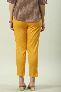 Gold Viscose Narrow Pant image number 4