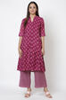 Navy Blue Art Silk Kurta Pants Set image number 0