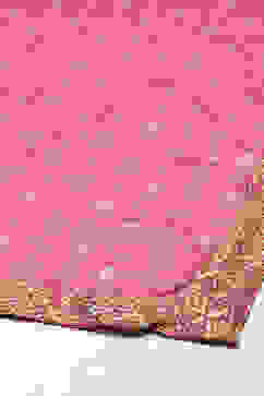 Onion Pink Cotton Layered Kurta Churidar Suit Set image number 5