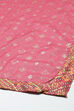 Onion Pink Cotton Layered Kurta Churidar Suit Set image number 5