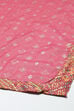 Onion Pink Cotton Layered Kurta Churidar Suit Set