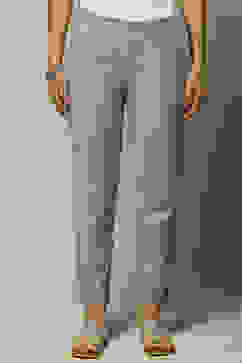 Black Cotton Blend Yarndyed Pants image number 1