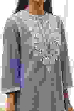 Dull Blue Cotton Straight Co-ord Set image number 1