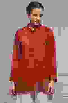 Red Viscose Rayon A-Line Printed Top image number 5