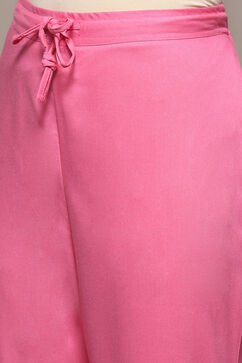 Pink Cotton Straight Suit Set image number 2