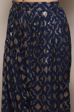 Blue LIVA Kalidar Kurta Salwar Pant Suit Set image number 2