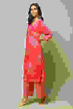 Pink LIVA Straight Printed 2 Piece Set image number 1