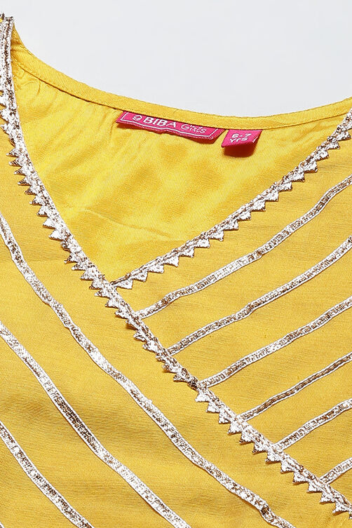 Yellow Art Silk Lehenga Set image number 1