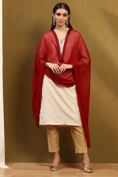 Maroon Polyester Dupatta image number 0