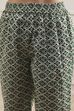 Green Cotton Printed Straight Kurta Palazzo Set image number 2