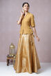 Sage Green Metallic Cotton Lehenga Set image number 6