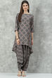 Ash  LIVA Asymmetric Printed Kurta Set