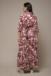 Beige Cotton Tiered Printed Dress image number 2