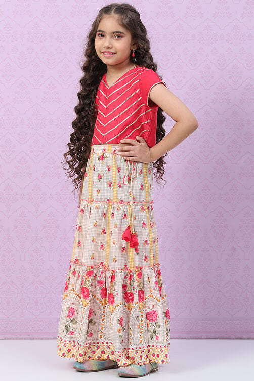 Coral Art Silk Lehenga Set image number 3