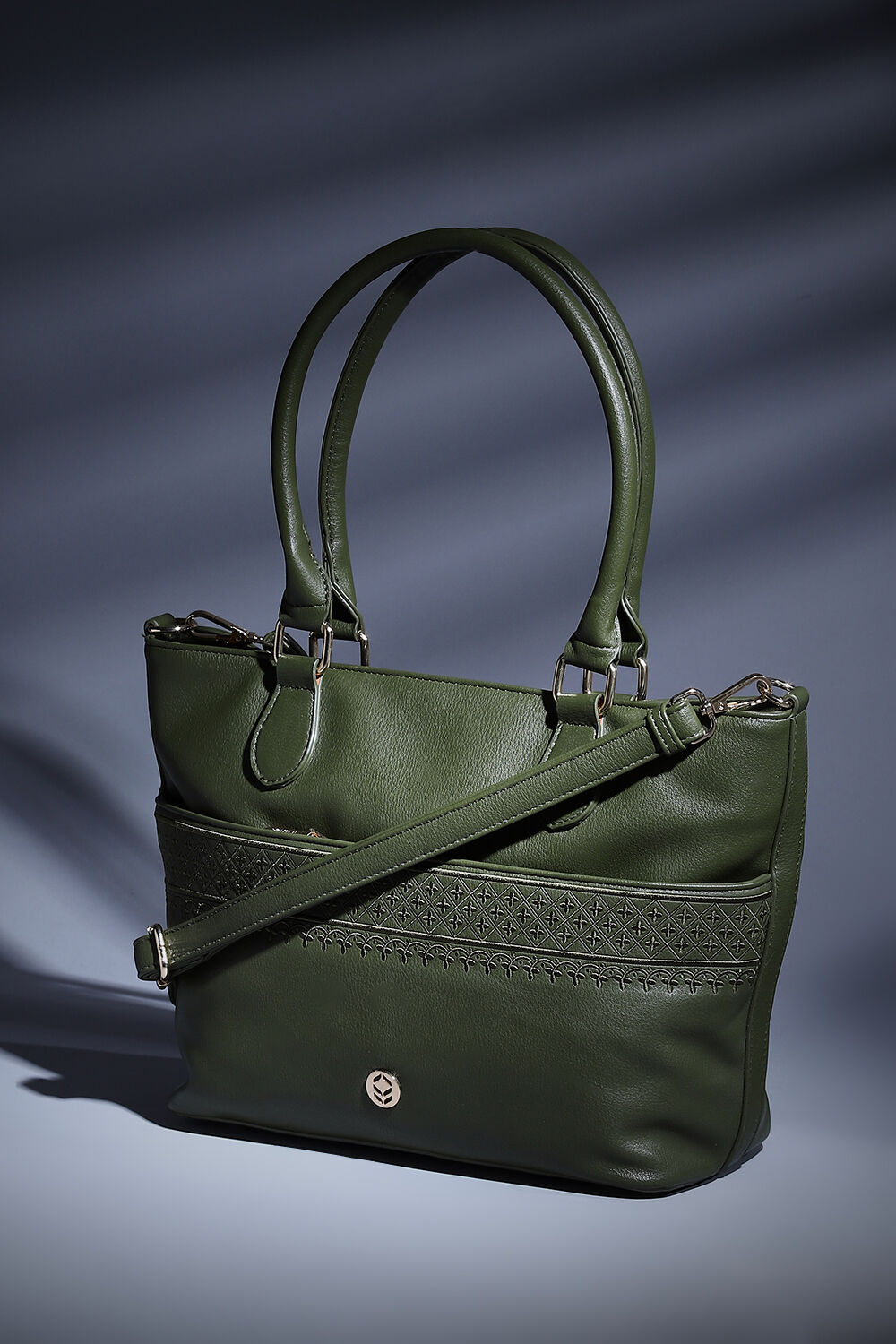 Olive green tote store bag