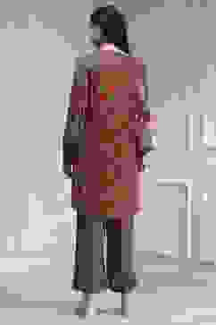 Orange Printed Straight Suit Set image number 4