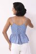 Blue Cotton Printed Tiered Top image number 3