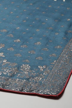 Blue Viscose Straight Yarndyed Kurta Salwar Suit Set image number 3