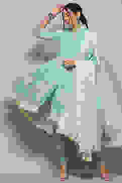 Light Green Kota Asymmetric Suit set image number 0