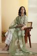Mehendi Green Printed Poly Linen Kurta Set