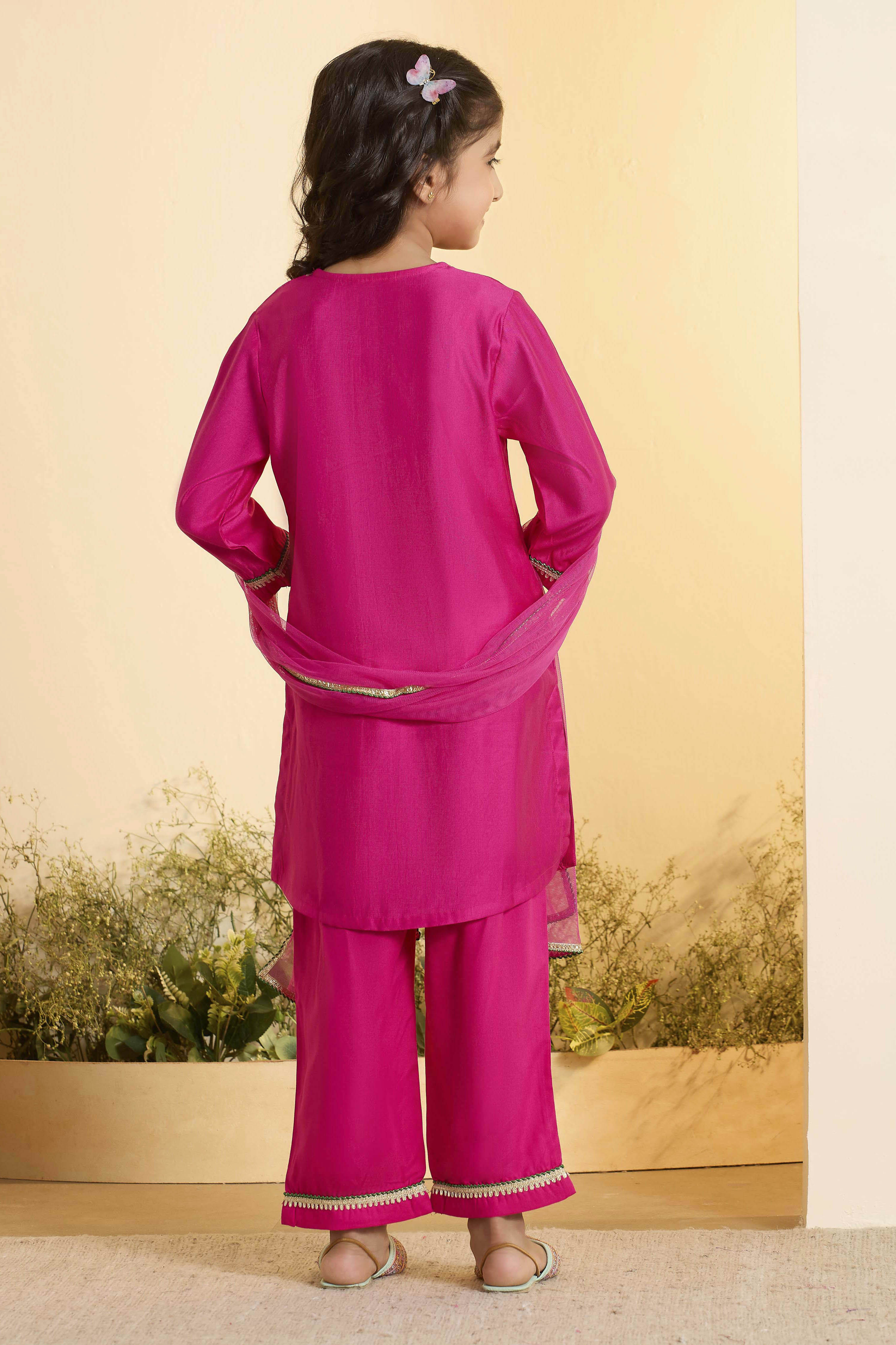 Pink Yoke Design A-Line Kurta Set image number 4